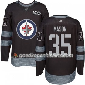 Winnipeg Jets Steve Mason 35 1917-2017 100th Anniversary Adidas Zwart Authentic Shirt - Mannen